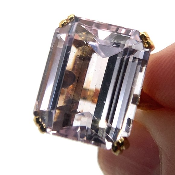 Morganite 14.35ct Solid 14K Yellow Gold Ring - Picture 1 of 8